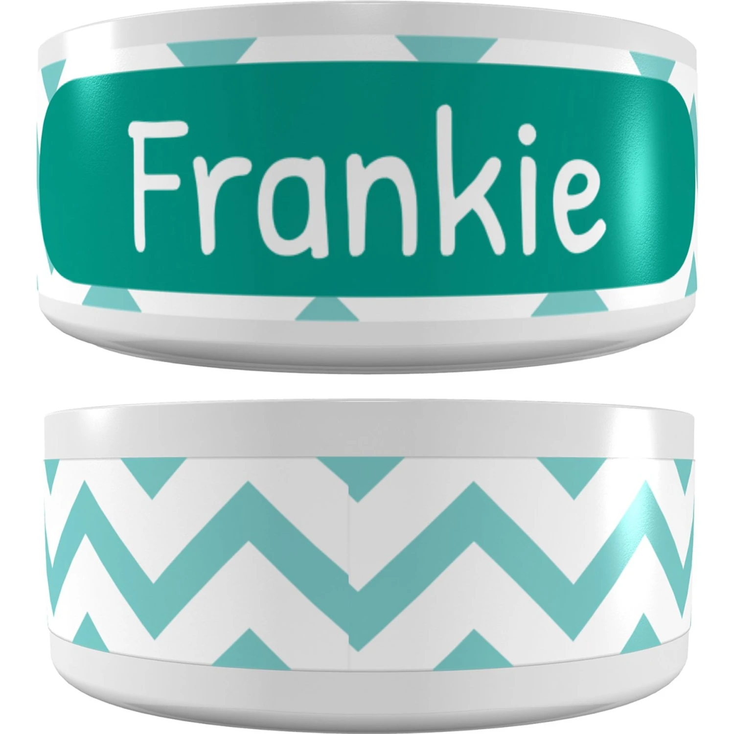 Frisco Personalized Chevron Ceramic Dog Bowl, 4.75-cup, 38oz 1 Frisco Personalized Chevron Ceramic Dog Bowl, 4.75-cup, 38oz