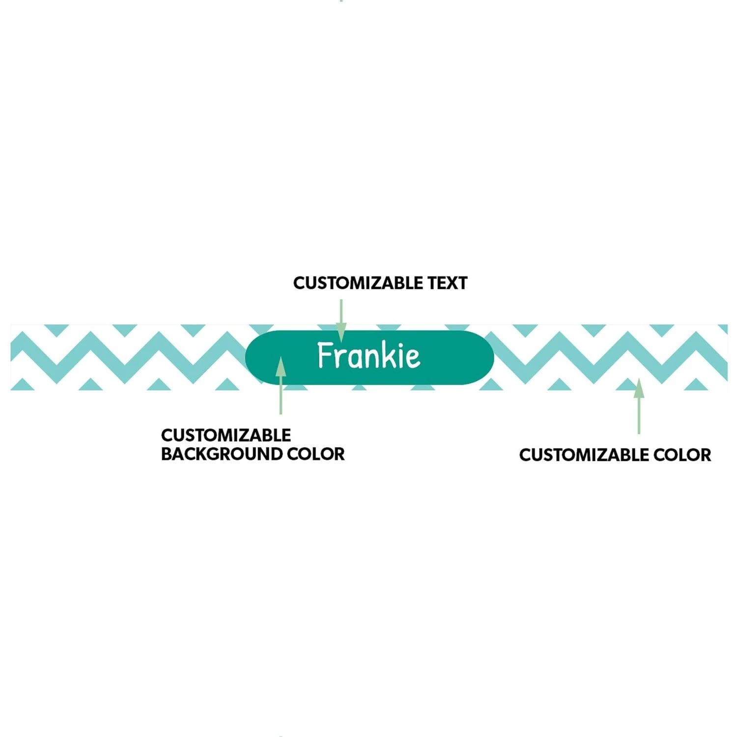 Frisco Personalized Chevron Ceramic Dog Bowl, 4.75-cup, 38oz 2 Frisco Personalized Chevron Ceramic Dog Bowl, 4.75-cup, 38oz - Image 2