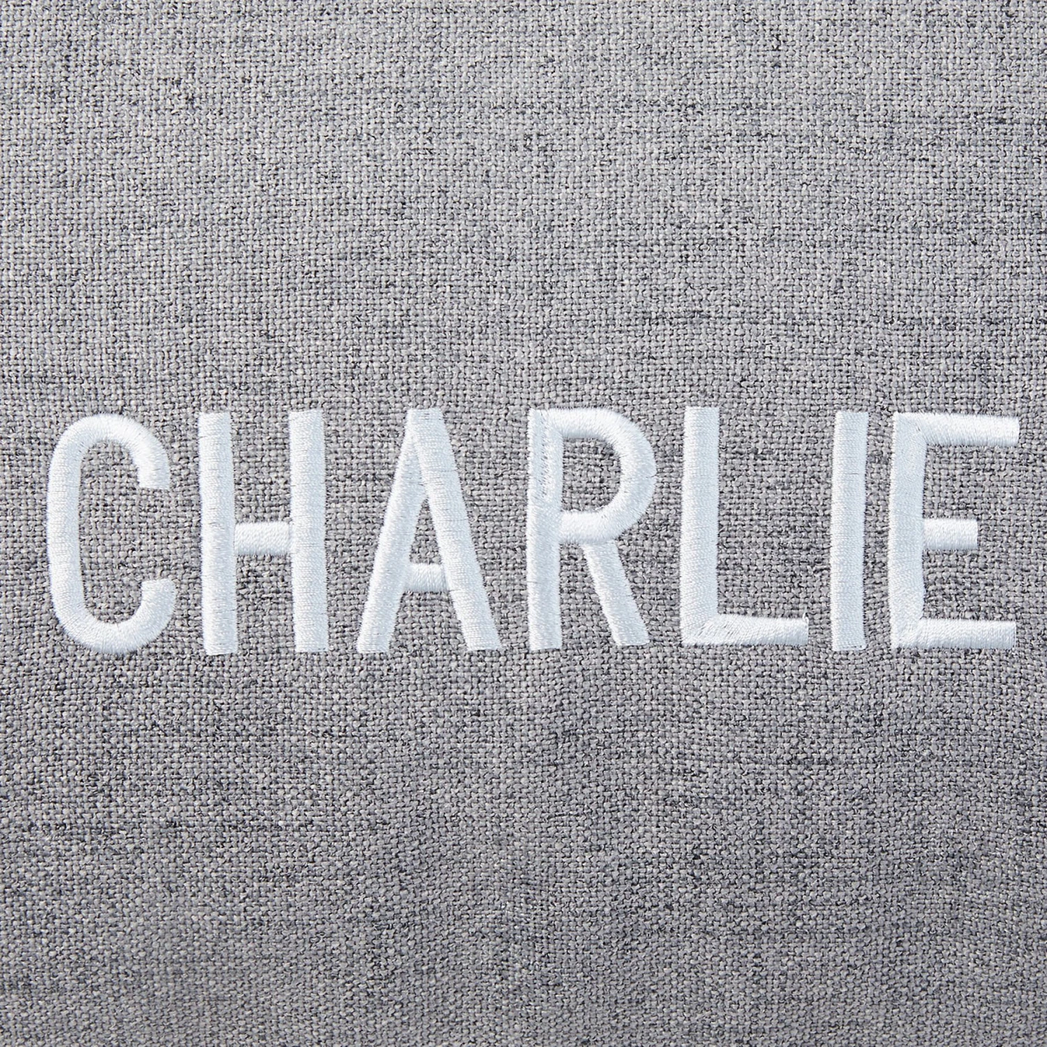 Frisco Personalized Knife Edge Bed, Dark Grey Linen, Large 4 Frisco Personalized Knife Edge Bed, Dark Grey Linen, Large - Image 4