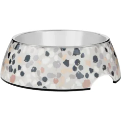Frisco Terrazzo Design Stainless Steel Dog & Cat Bowl