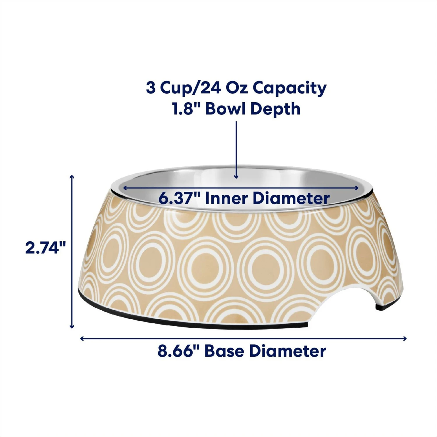 Frisco Circle Design Stainless Steel Dog & Cat Bowl 2 Frisco Circle Design Stainless Steel Dog & Cat Bowl - Image 2