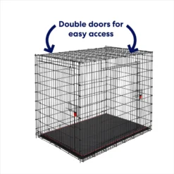 Frisco XX-Large Heavy Duty Enhanced Lock Double Door Wire Dog Crate, Fold & Carry Wire Dog Crate & Mat Kit, 54" -PetPalace Picks 318116 PT3. AC SS1800 V1634154738