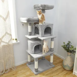 Frisco 61-in Faux Fur Cat Tree & Condo & Frisco 38-in Cat Tree With Condo, Top Perch & Toy -PetPalace Picks 318964 PT4. AC SS1800 V1630365995