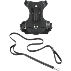 Frisco Outdoor Premium Ripstop Nylon Dog Harness With Pocket & Frisco Outdoor Nylon Reflective Comfort Padded Dog Leash