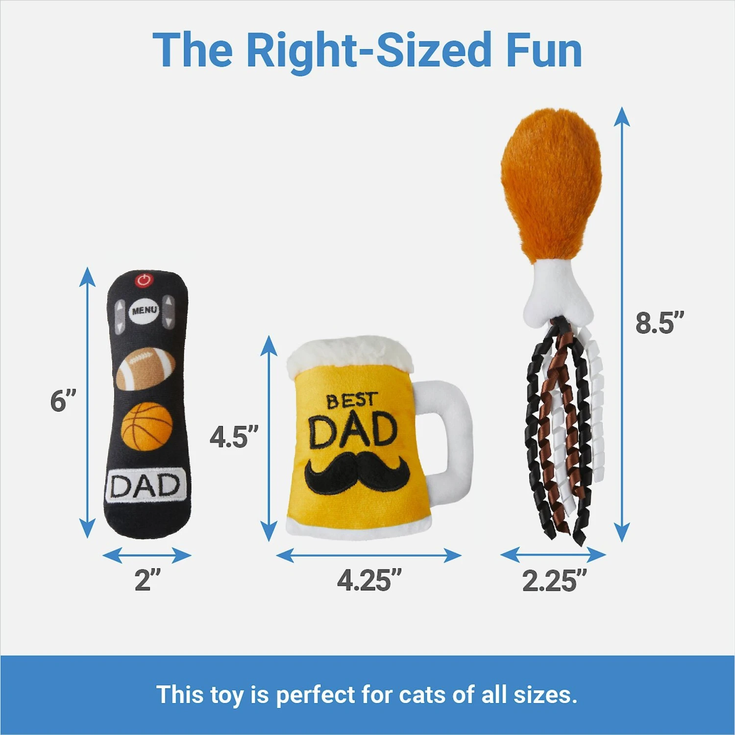 Frisco Dad's Essentials Plush Cat Toy With Catnip, 3 Count 2 Frisco Dad's Essentials Plush Cat Toy With Catnip, 3 Count - Image 2