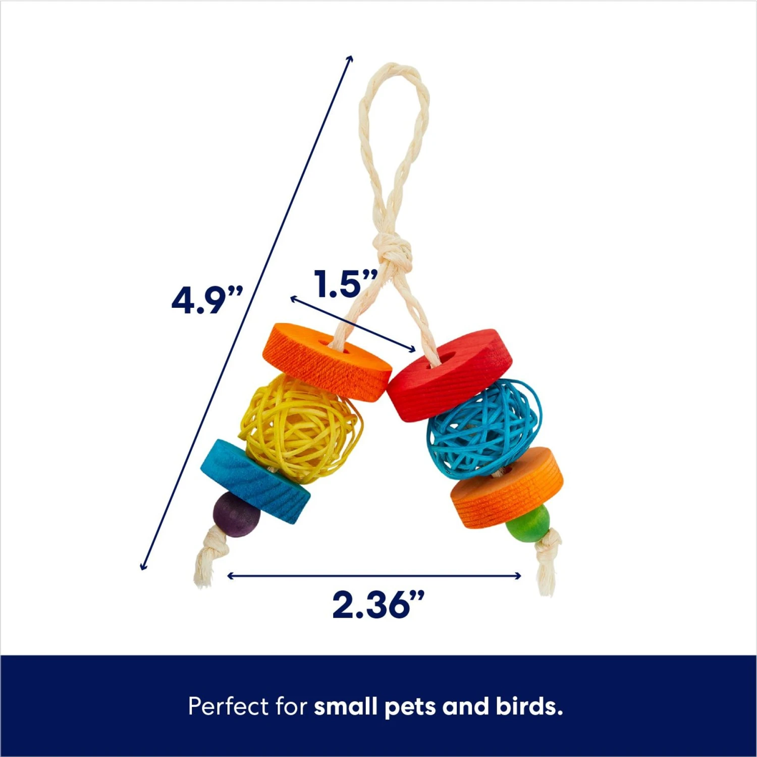Frisco Dangly Wooden Small Pet Chew Toy 2 Frisco Dangly Wooden Small Pet Chew Toy - Image 2