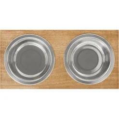 Frisco Premium Wood Elevated Stainless Steel Double Diner Dog & Cat Bowl -PetPalace Picks 331490 PT4. AC SS1800 V1657656892