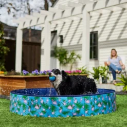 Frisco Outdoor Dog Swimming Pool, Flamingo