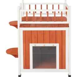 Frisco Outdoor Wooden Cat House With Elevated Balcony Steps -PetPalace Picks 360998 PT4. AC SS1800 V1658150650