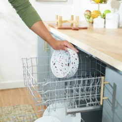 Frisco Elevated Terrazzo Non-skid Ceramic Bowl With Bamboo Stand -PetPalace Picks 363375 PT7. AC SS1800 V1657657266