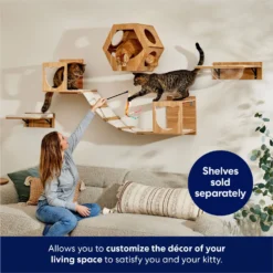 Frisco Cat Silhouette With Bridge Wall Mounted Cat Wall Shelves -PetPalace Picks 373441 PT3. AC SS1800 V1675692703