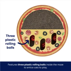 Frisco Interactive Maze & Scratch Cardboard Cat Toy With Catnip, Pizza -PetPalace Picks 506154 PT2. AC SS1800 V1671551753