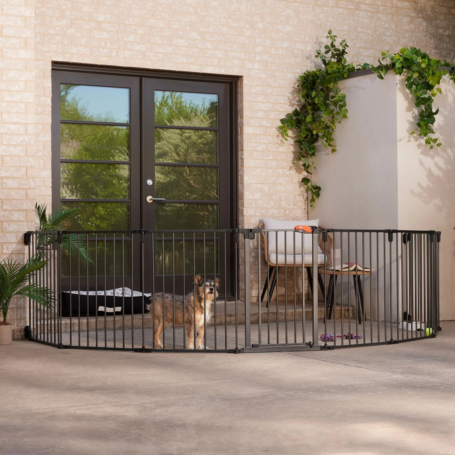 Frisco Outdoor Galvanized Steel 8-Panel Configurable Gate And Playpen With Oxford Roof 5 Frisco Outdoor Galvanized Steel 8-Panel Configurable Gate And Playpen With Oxford Roof - Image 5