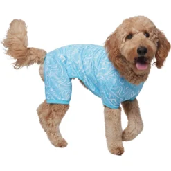 Frisco Blue Ocean Waves Dog & Cat Jersey PJs -PetPalace Picks 556142 PT3. AC SS1800 V1674829131