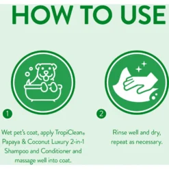 TropiClean Luxury 2 In 1 Papaya & Coconut Pet Shampoo & Conditioner & Frisco Cat & Dog Bristle Brush -PetPalace Picks 575094 PT3. AC SS1800 V1657660395