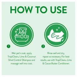 TropiClean Lime & Coconut Deshedding Dog Shampoo & Frisco Shedding Rake Dog & Cat Brush -PetPalace Picks 575102 PT4. AC SS1800 V1657660396