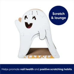 Frisco Halloween Cutie Ghost Cardboard Cat House With Catnip -PetPalace Picks 668358 PT2. AC SS1800 V1689351045