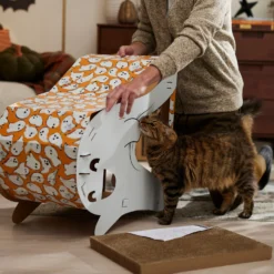 Frisco Halloween Cutie Ghost Cardboard Cat House With Catnip -PetPalace Picks 668358 PT3. AC SS1800 V1689343955