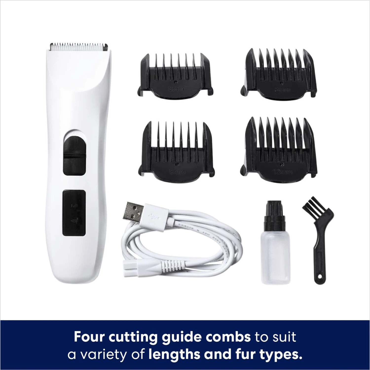 Rechargeable Cordless Cat & Dog Hair Clipper, White 2 Rechargeable Cordless Cat & Dog Hair Clipper, White - Image 2