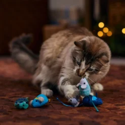 Frisco Holiday Festive Arctic Blues Mice Plush Cat Toy With Catnip -PetPalace Picks 740070 PT3. AC SS1800 V1694813159