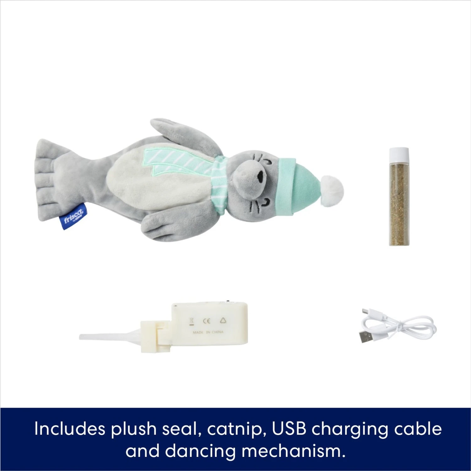 Frisco Holiday Interactive Flopping Seal Electronic Cat Toy With Catnip 3 Frisco Holiday Interactive Flopping Seal Electronic Cat Toy With Catnip - Image 3