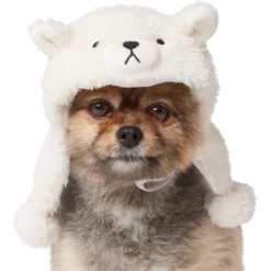 Frisco Plush Polar Bear Dog & Cat Hat -PetPalace Picks 745614 PT2. AC SS1800 V1694802014