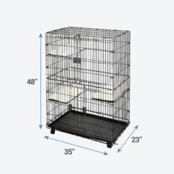 Frisco Collapsible Wire Cat Cage Playpen & Van Ness High Side Corner Cat Litter Pan, Blue -PetPalace Picks 933382 PT2. AC SS1800 V1692304951