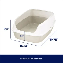 Frisco Open Top Cat Litter Box With Rim, Large & Frisco Plastic Litter Scooper With Caddy -PetPalace Picks 947526 PT2. AC SS1800 V1693600215