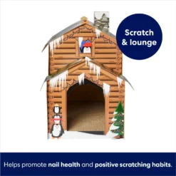 Frisco Holiday Log Cabin Cardboard Cat House & Frisco Holiday Santa's Workshop Cardboard Cat House -PetPalace Picks 986198 PT3. AC SS1800 V1698257736