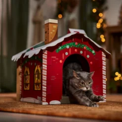 Frisco Holiday Log Cabin Cardboard Cat House & Frisco Holiday Santa's Workshop Cardboard Cat House -PetPalace Picks 986198 PT8. AC SS1800 V1698258405