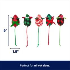 Frisco Holiday Santa Hat & Mistletoe Cat Tracks Cat Toy & Frisco Holiday Mice Cat Toy With Catnip, 5 Count -PetPalace Picks 986278 PT6. AC SS1800 V1698258116